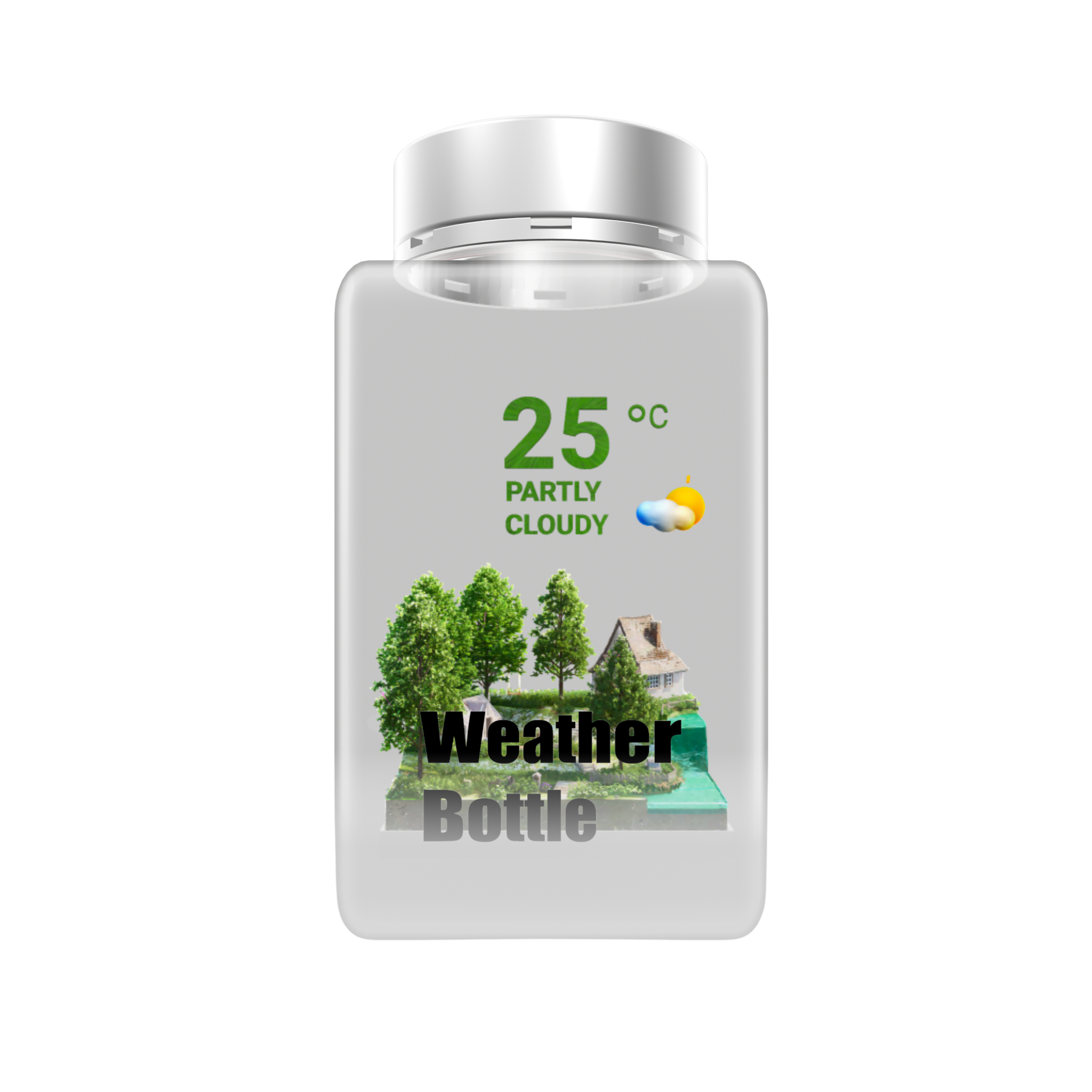 Weather Bottle Partly Sunny scene