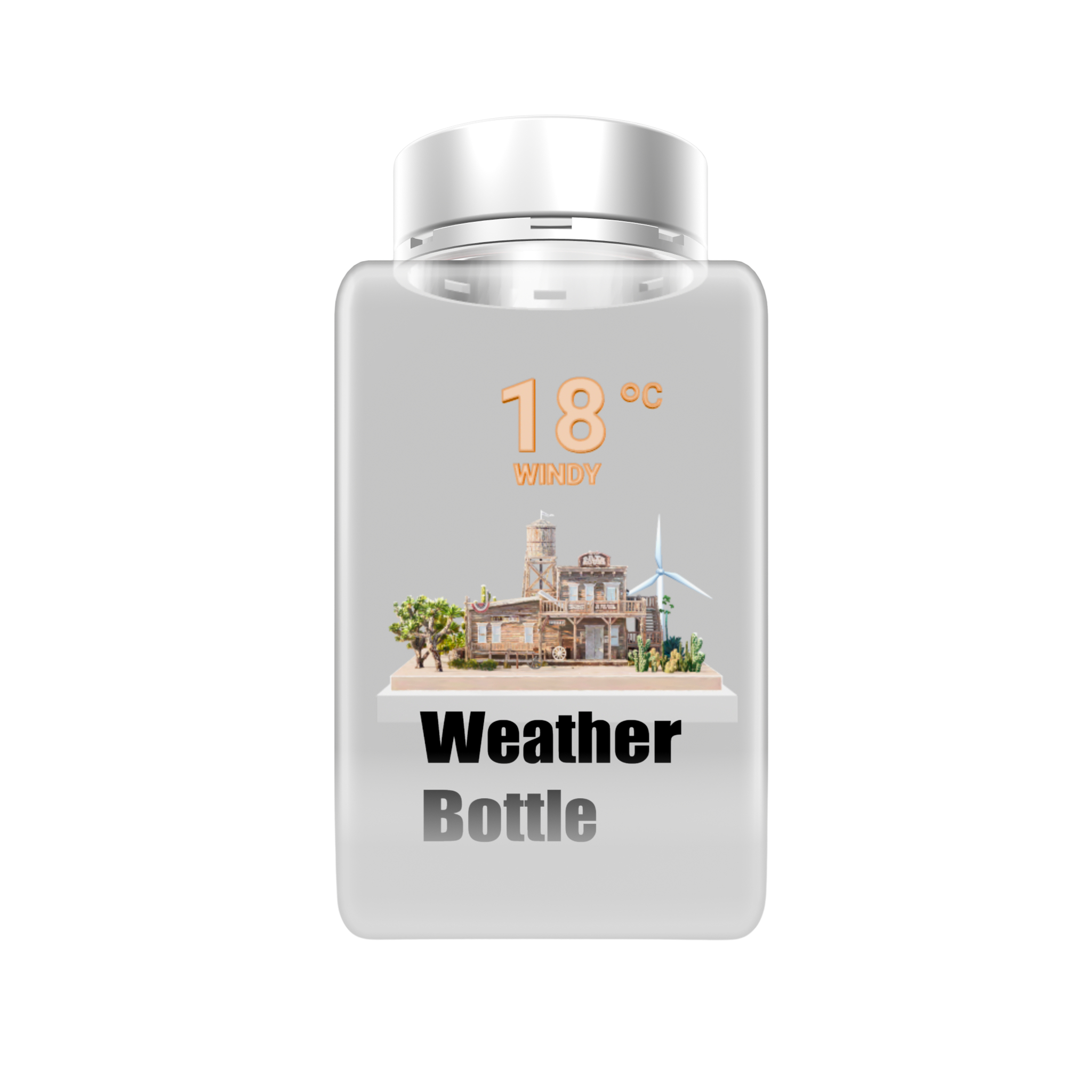 Weather Bottle Blowing Dust scene