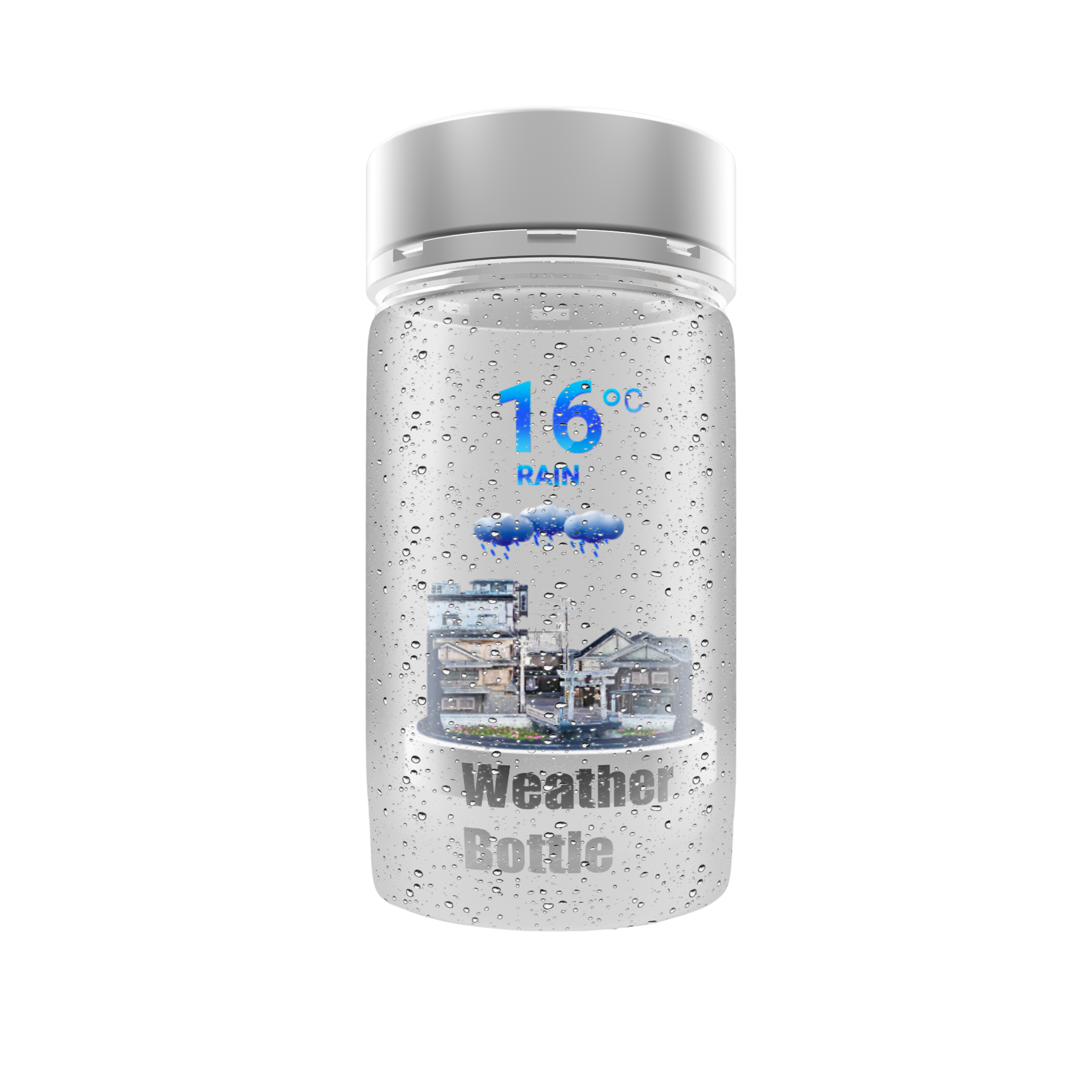 Weather Bottle Rainy scene